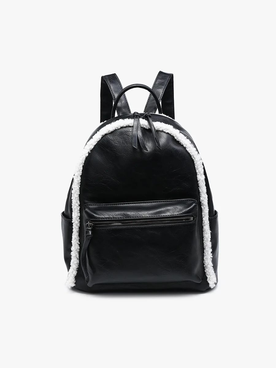 Bria Vegan Sherpa Trim Backpack